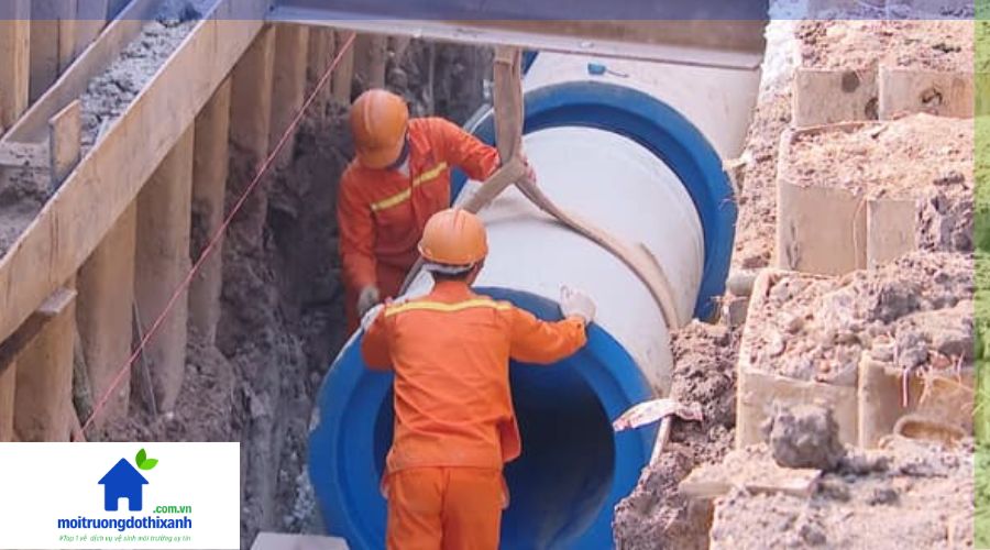 cống thoát nước tại công trường
