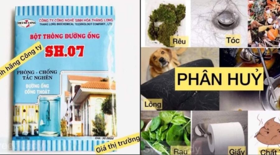 men xử lý bể phốt SH 07 phân hủy các rác thải