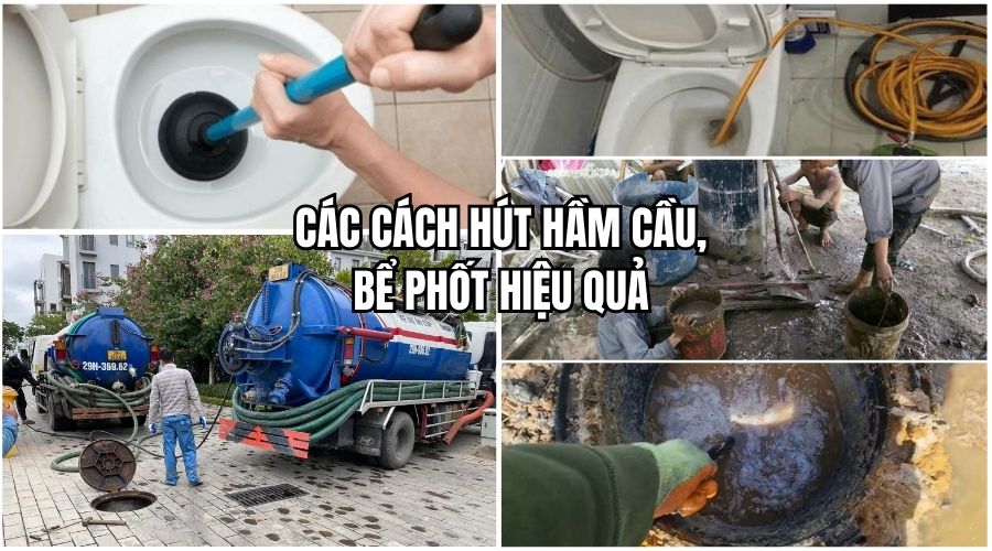 so sánh các cách hút hầm cầu bể phốt tại nhà hiệu quả nhất