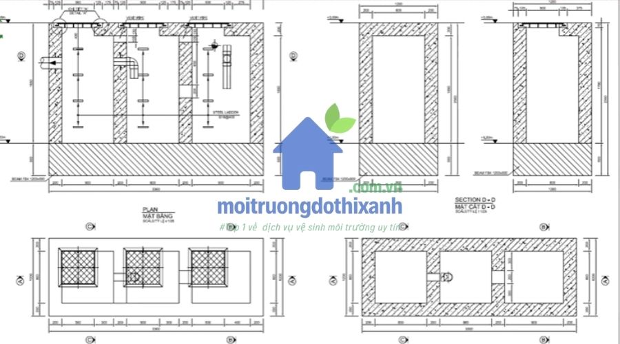Cấu tạo chi tiết của bể phốt tự hoại 3 ngăn