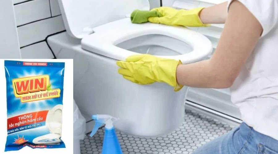 cách sử dụng men xử lý hút bể phốt win