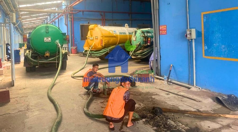 Xe bồn hút bể phốt công suất lớn cho khu công nghiệp
