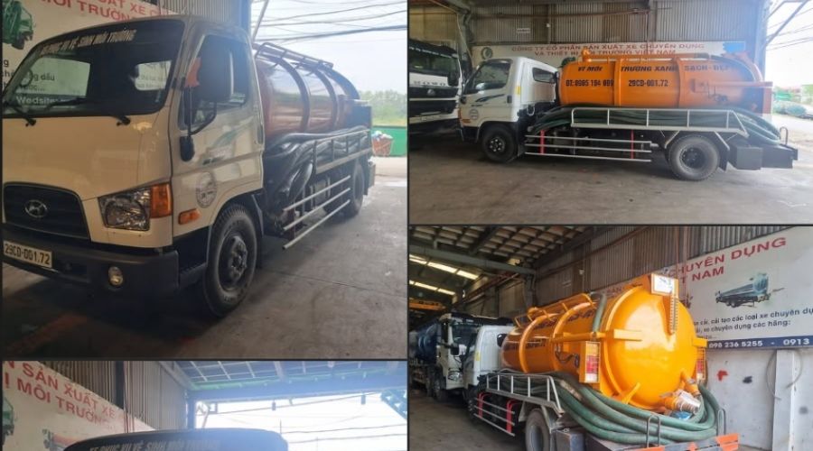 So sánh xe hút bể phốt 12 khối và 10 khối: Nên chọn loại nào?