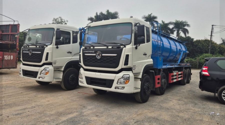 Xe hút bể phốt 15 khối chuyên dụng cho dự án đô thị