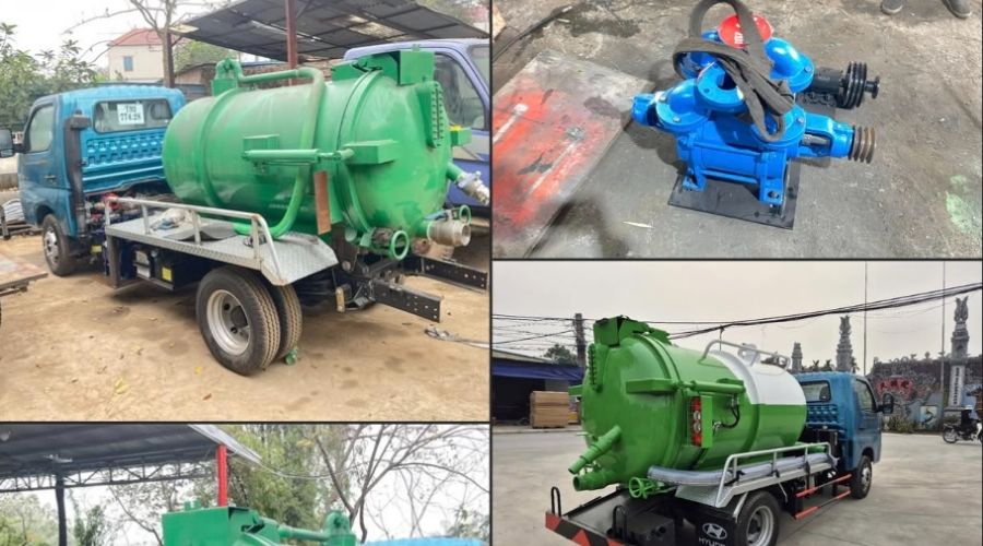 Hút bể phốt bằng xe hút mini chuyên dụng