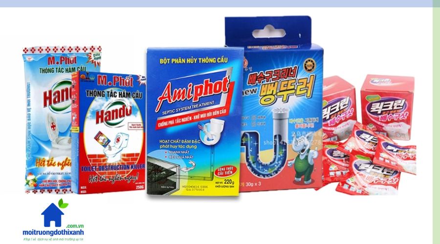 các loại bột thông cống sử dụng tại nhà
