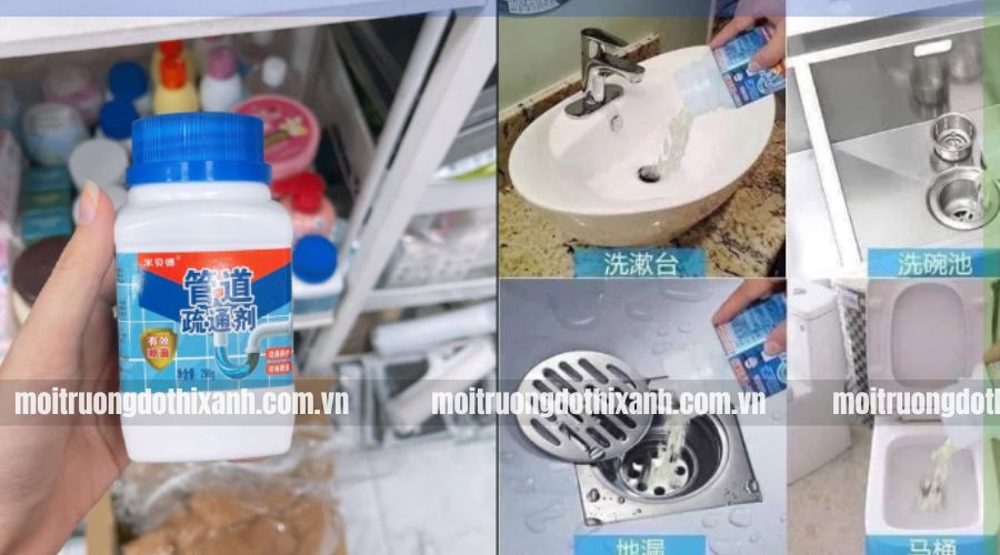 cách sử dụng bột thông cống tại nhà