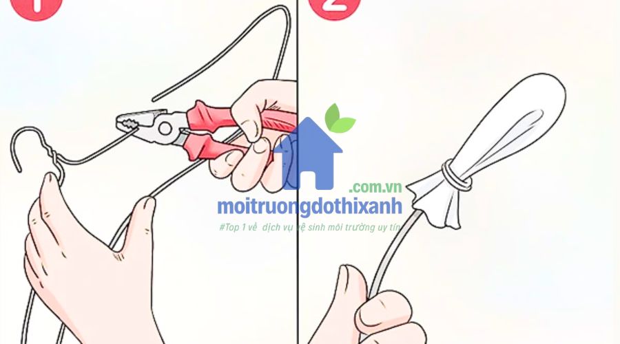 Mẹo sử dụng móc quần áo thông tắc bồn rửa bát