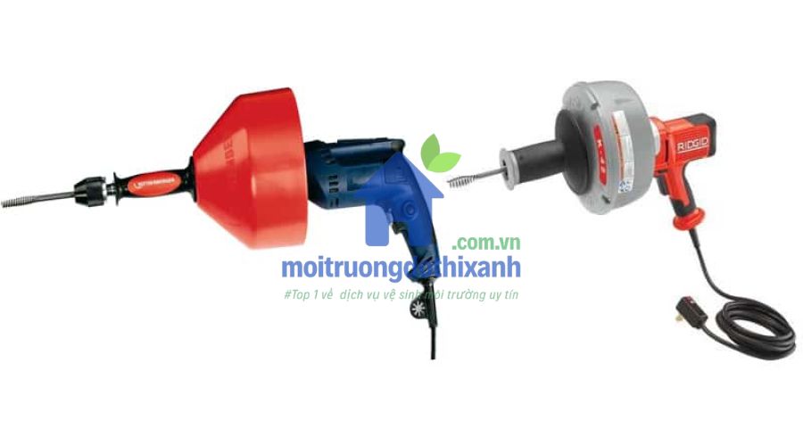 máy lò xo thông tắc cống cầm tay