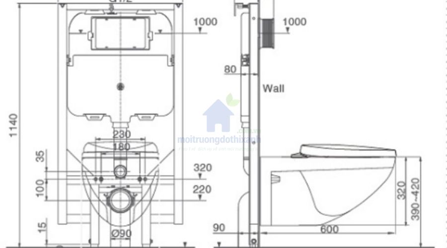 Hình ảnh lắp ống thoát cho bồn cầu mới