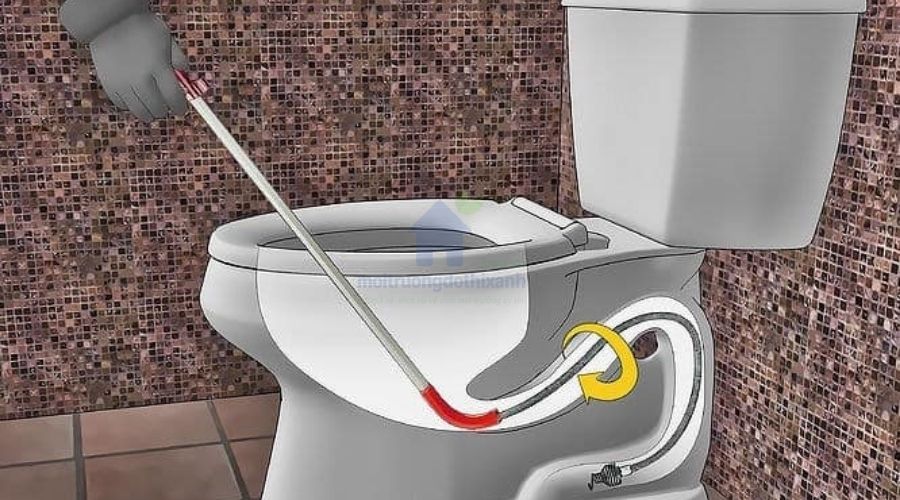 Dùng túi bóng ni lông thông bồn cầu không cần thợ