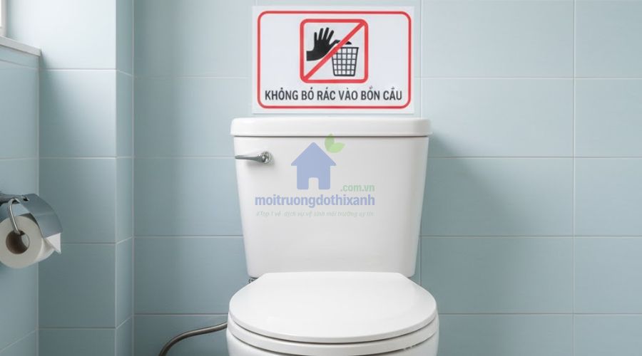 Vứt rác vào bồn cầu tưởng tiện mà hại không ngờ!