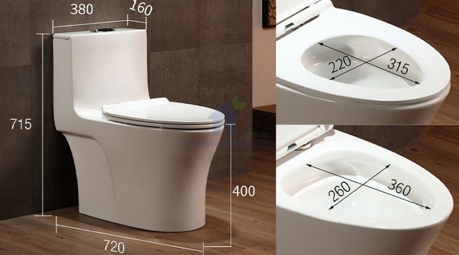 Tiêu chuẩn kích thước bồn cầu cho nhà ở