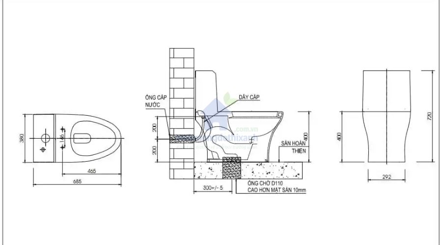 Kích thước ống thông hơi bồn cầu đạt tiêu chuẩn