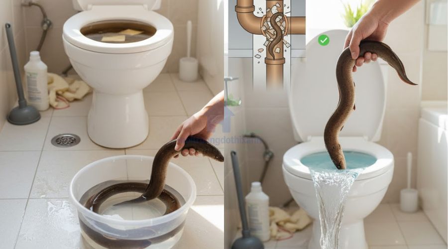Mẹo thông bồn cầu bằng lươn: An toàn, đơn giản, hiệu quả