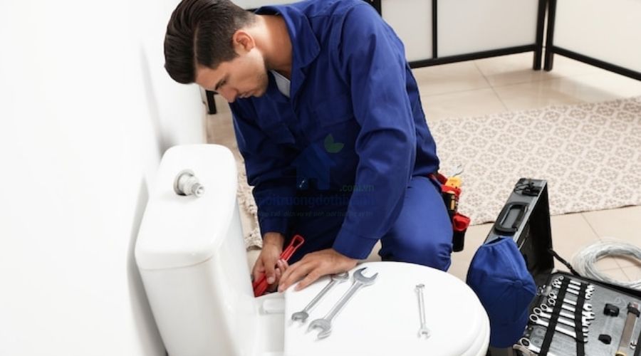 Cách thông bồn cầu bằng gậy không gây hư hại