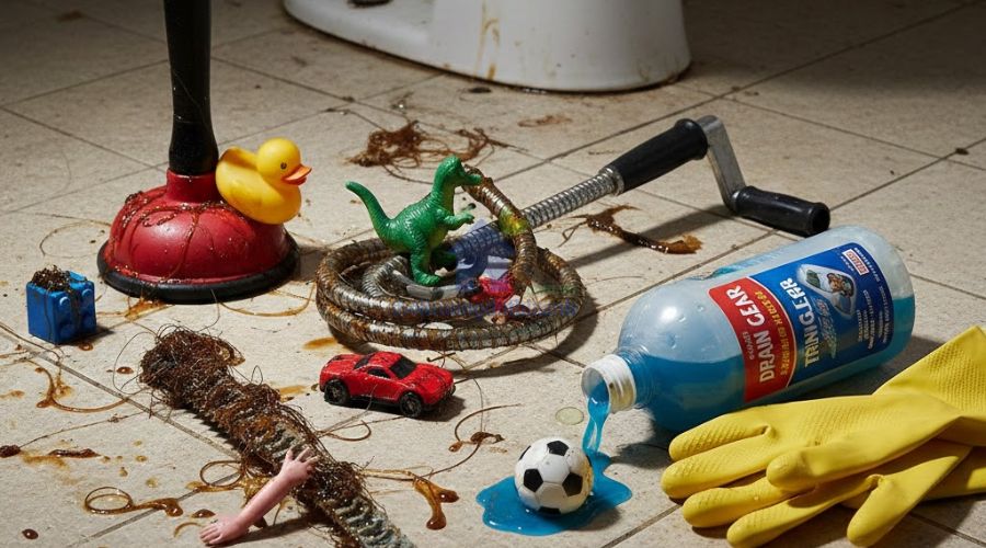 Cách thông bồn cầu bị nghẹt đồ chơi hiệu quả