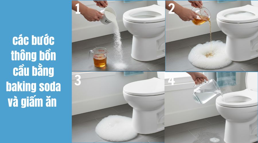 Các phương pháp thông tắc toa lét bằng baking soda và giấm ăn