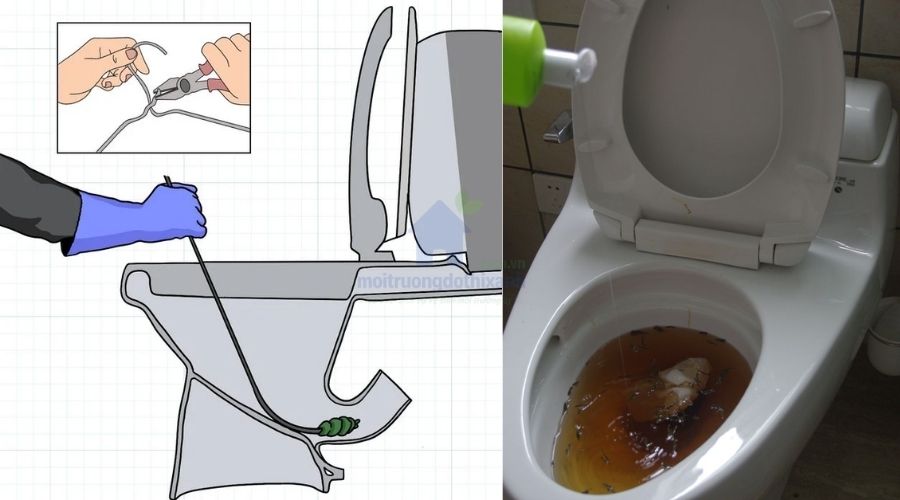 Hướng dẫn chi tiết cách thông bồn cầu bằng móc áo
