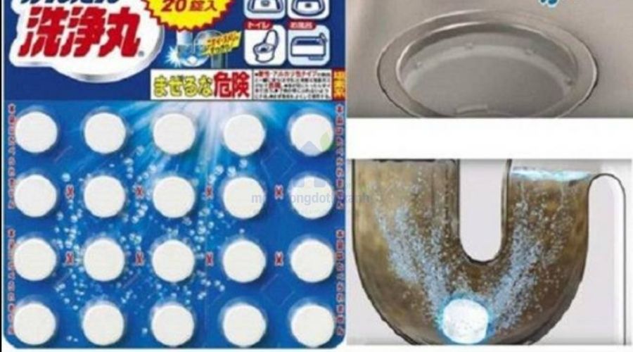 Viên thông bồn cầu làm sạch đường ống