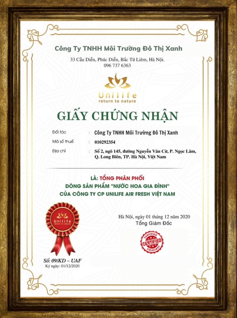 chứng nhận dịch vụ thông bồn cầu môi trường đô thị xanh